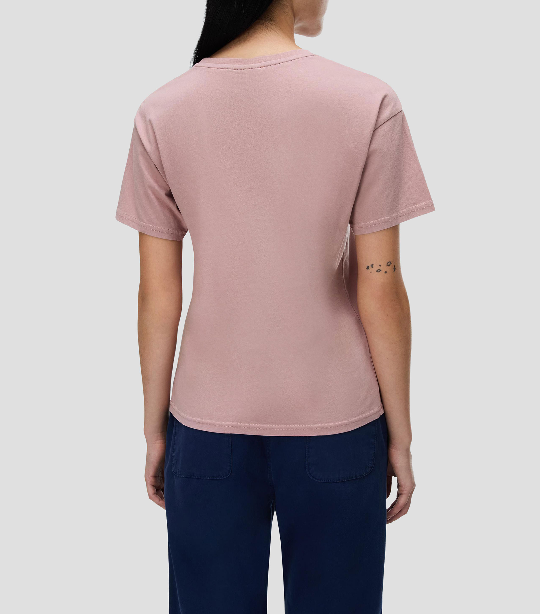 Playera cuello redondo manga corta Aurora lisa Mujer